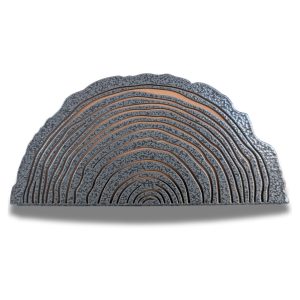Kabash Outdoors American steel turkey fan display hanger. Fan holder is hammered silver and looks like a tree stump.