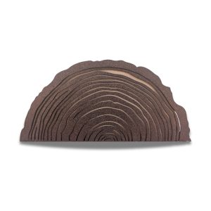 Kabash Outdoors American steel turkey fan display hanger. Fan holder is rustic brown and looks like a tree stump.