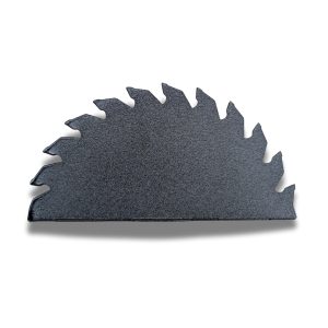 Kabash Outdoors American steel turkey fan display hanger. Fan holder is textured black and looks like a saw blade