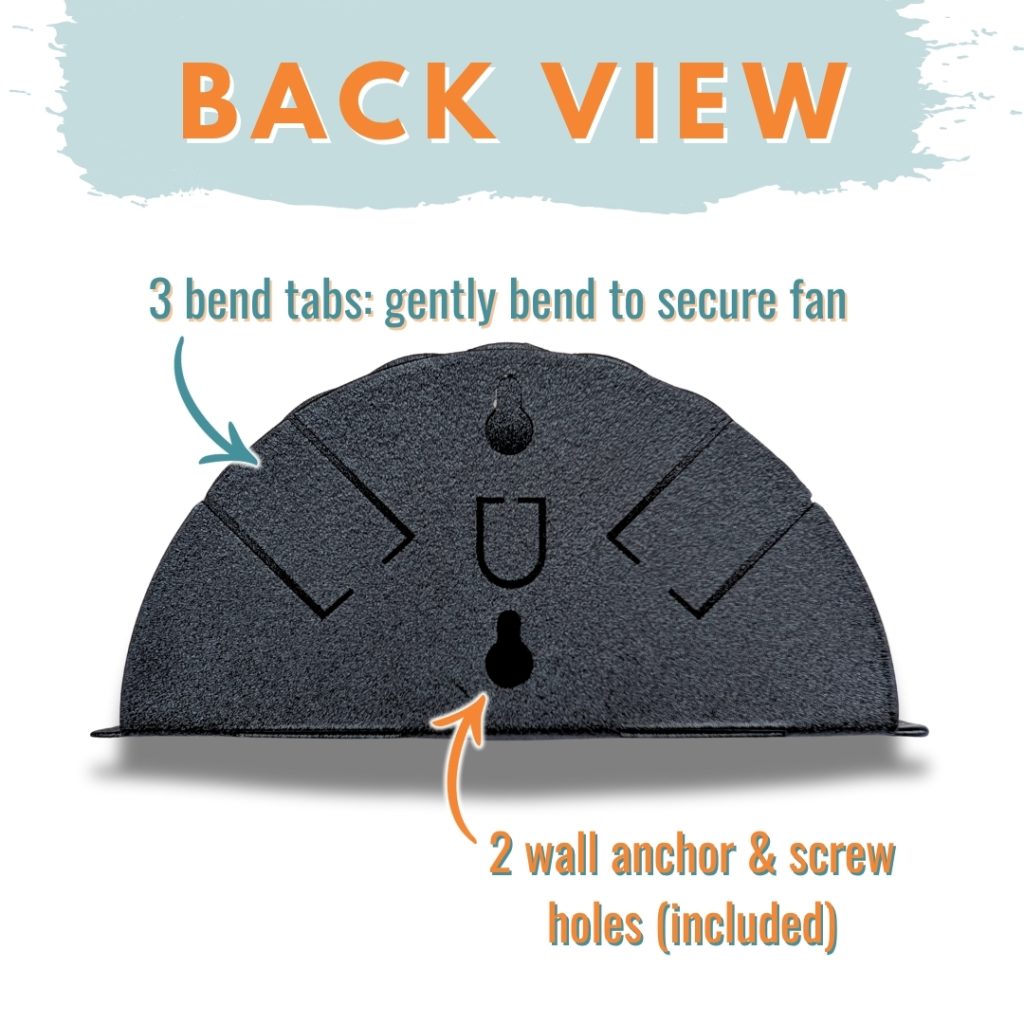 Metal turkey fan hanger back view showing how to hang
