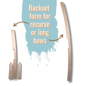 Kabash Outdoors recurve bow form, plywood form designed for adding recurve or reflex to self bows