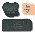 Kabash Outdoors card scraper set for bows. close up of both scraper styles.