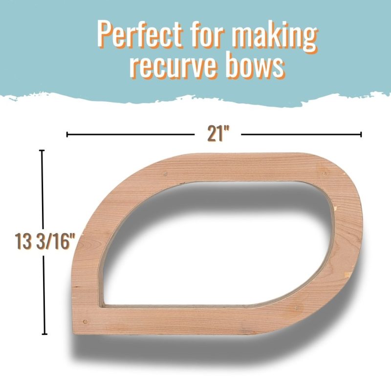 Kabash Outdoors recurve bow form, plywood form designed for adding recurve or reflex to self bows